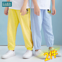 New Explosive Material Childrens Anti-mosquito Pants Boy Summer Thin loose pure cotton CUHK Tong Baby bunches Home Light Cage Pants