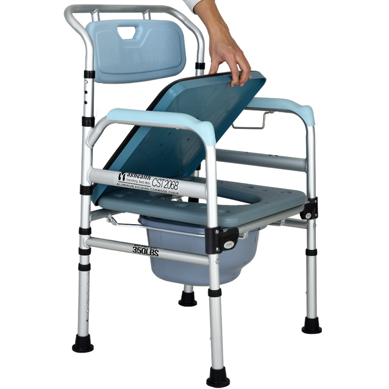 Aluminum alloy potty elderly toilet chair pregnant woman toilet foldable bath chair disabled toilet chair