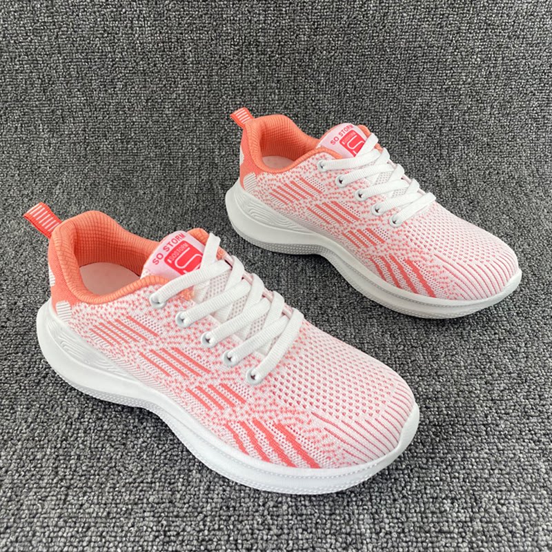 Women's shoes factory tail single special price jogging shoes flying woven breathable wear-resistant non-slip comfortable deep mouth soft elastic casual sports shoes