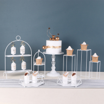 Special European white dessert table set-up wedding display rack dessert rack double-layer ornaments afternoon tea tray