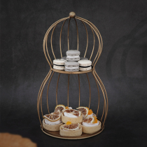 Chinese Style Retro Dessert Table Display Shelf Wedding Cake Swing Piece Snack Tray Kirin Gourd Home Swing Accessories
