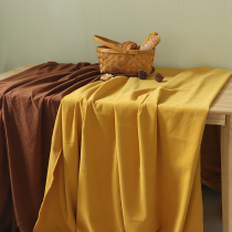 Wedding Dessert Table Brown Table Cloth Terrace Fabric Pure Color Cloth Photography Props Background Arrangement Yellow Cloth Photo Cotton Cloth