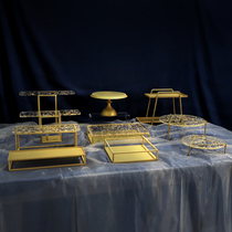 Law Style Golden Dessert Table Hem Wedding Dessert Garnish Show Show Birthday Cake Pan Acrylic Gold Leaf tray