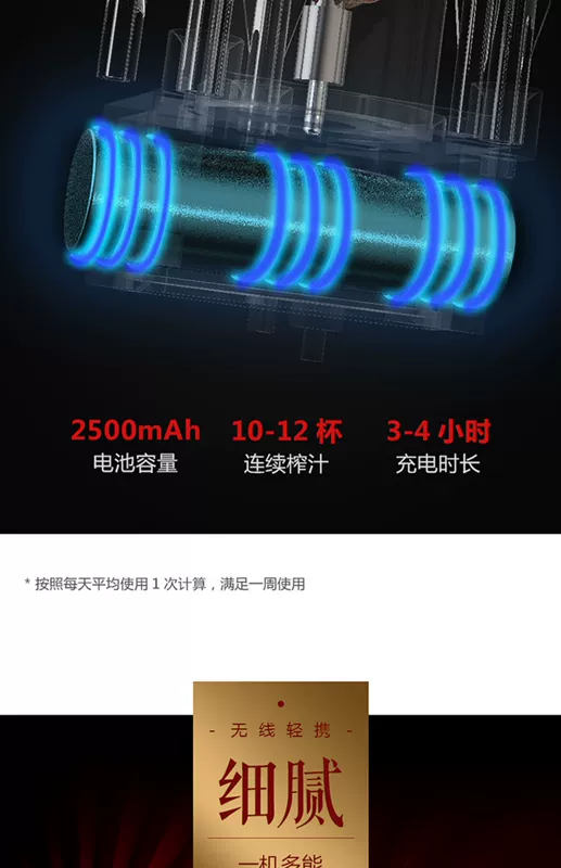Zhongke Electric COLOR3 Máy ép trái cây gia dụng Trái cây Điện nhỏ Máy ép trái cây Mini Sạc nước ép cốc - Máy ép trái cây