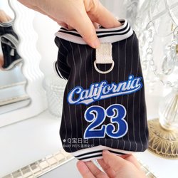 [Chao Shuai Baseball Suit] T-shirt Pet Cat Schanery Teddy Dog Dog Clothes Autumn Wear Thin Handsome Traction