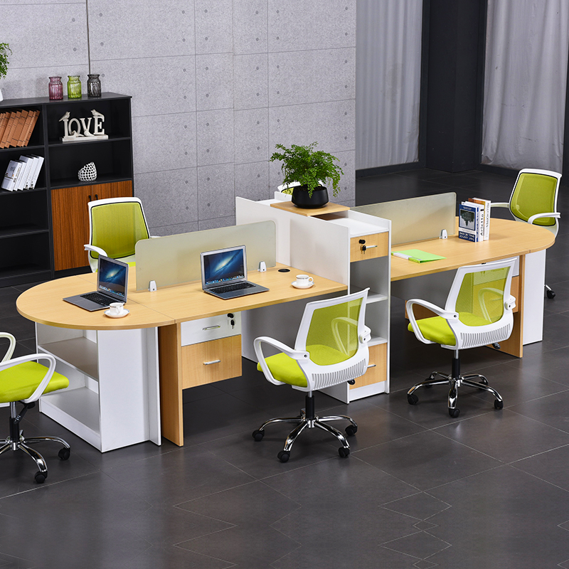 Office desk Double staff card table 4 people Simple modern staff computer desk 6 people Office staff desk