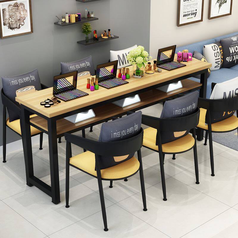 Manicure table European simple workbench Simple package Small beauty fresh three Nordic style hair salon Modern