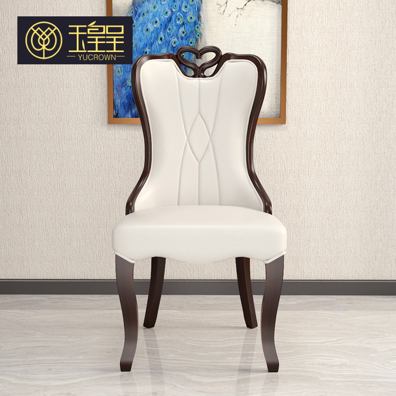 Yuhuang presents light luxury modern fashion dining chairs, hotel chairs, new Chinese style solid wood VIP chairs, family backrest armchairs