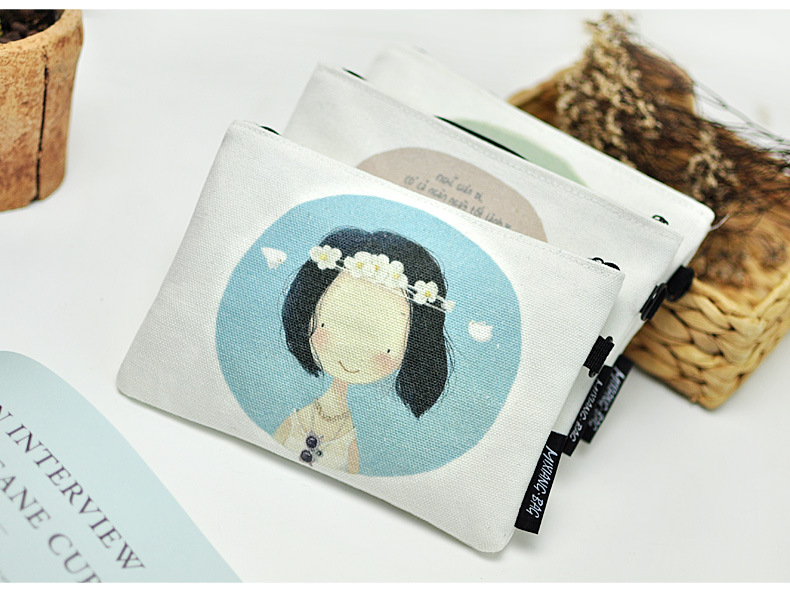 Muzi Kit Portable Coin Purse Nữ Nhỏ 2018 Túi lưu trữ thay đổi mới Hàn Quốc Túi vải tươi ví da nam cao cấp