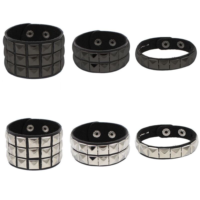 New Punk Fashion Pu Leather Square Bracelet Black Bracelet Bangle Retro Punk Wristband Women Jewelry New Punk Fashion Pu Leather Square Bracelet Black Bracelet Bangle Retro Punk Wristband Women Jewelry