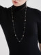 Autumn and winter exquisite small flower imitation pearl sweater chain women's style high-end fashion versatile long sweater necklace accessories