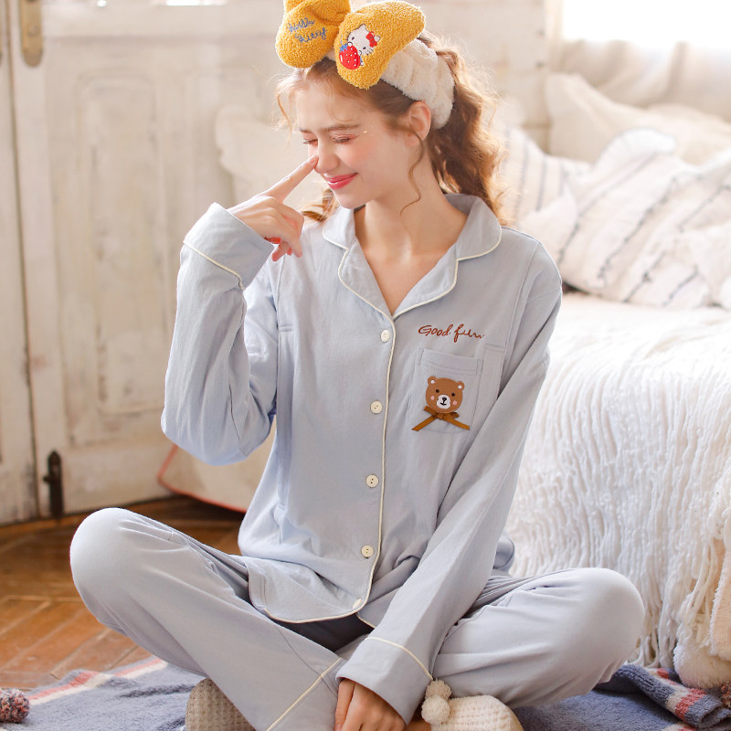 Lunar Subsuit Spring Autumn Pure Cotton Postnatal Pregnant Woman Breastfeeding Pyjamas Maternal Summer June 7 Women's Home Suits Suit
