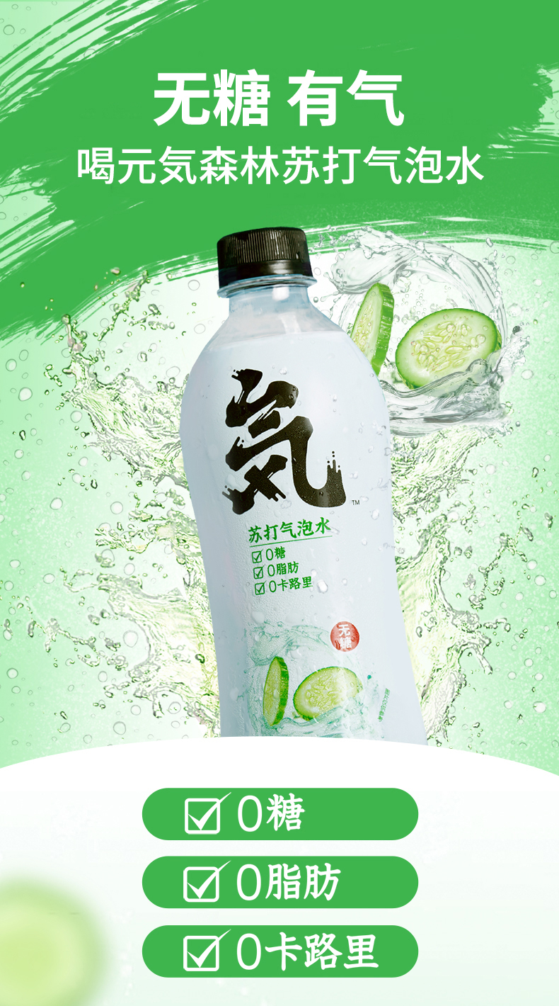 元気森林 0糖0脂0卡 苏打气泡水饮料 480ml*12瓶 图5