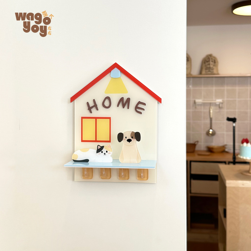 Original Dopamine Key Holder for Entryway, Acrylic 3m Adhesive Cute Pet Blind Box Storage