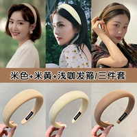 Бежевый абрикосовый поролоновый ободок, комплект, 3 предмета