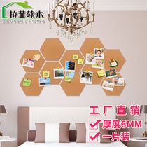 Rafi with adhesive cork board Photo background wall sticker Message pushpin Bulletin board Hexagonal wall sticker