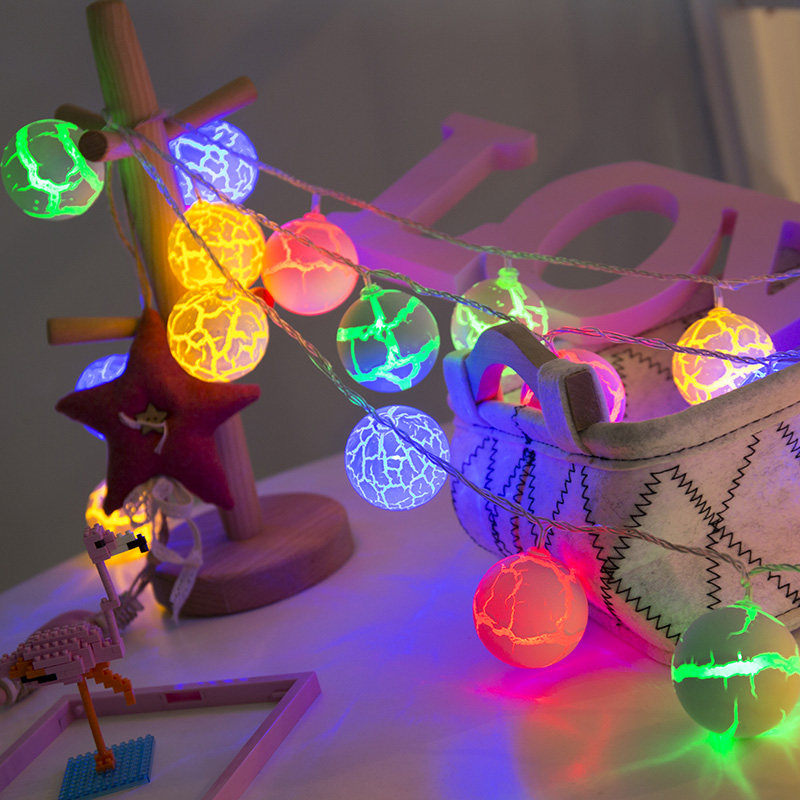 LED crack lights string lights flashing lights room layout decorative lights small colorful lights rattan ball hanging lights