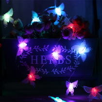  Small colorful lights Decorative string lights flashing lights starry bedroom live background photo Dream decorative flashing lights Butterfly light string