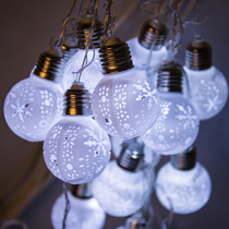  LED round ball snowflake bulb Colorful light flashing light string light simulation big light bulb Bedroom dormitory layout light Festival decoration