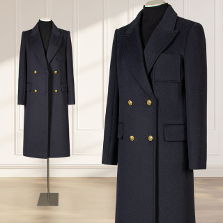 Black Woolen Blazer for Women, Autumn and Winter, Mid-Length, High-End, Regular Shoulder, Wool, Professional Woolen Coat, Thickened for Winter