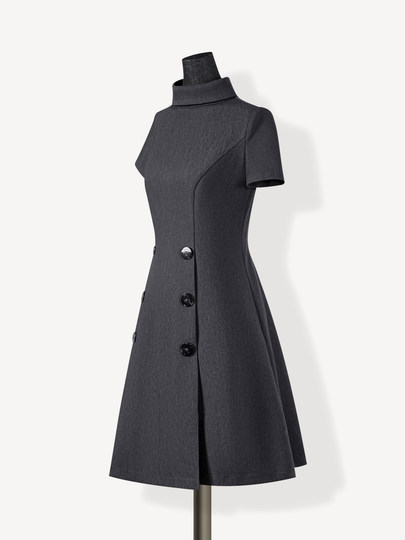 French-Style Gray Dress for Women, Summer 2026 New Model, High-End, Petite, Elegant, Vintage Dress