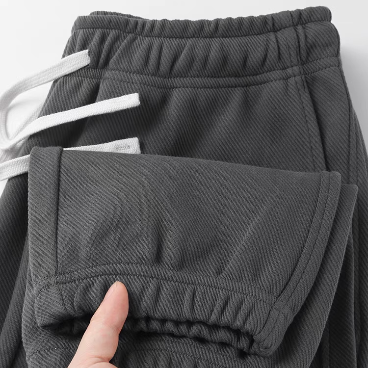 Spring and Summer New Style 300g Heavyweight Charcoal Gray Twill Jogger Sweatpants Loose Fit Sports Trousers Elastic Waist Pants Unisex