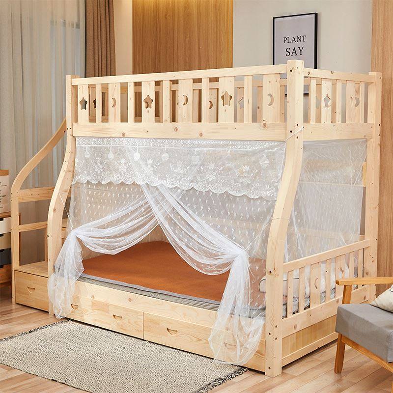 Mother and child bed mosquito net household 2021 new bunk special bed trapezoid pattern student dormitory traditional old-fashioned