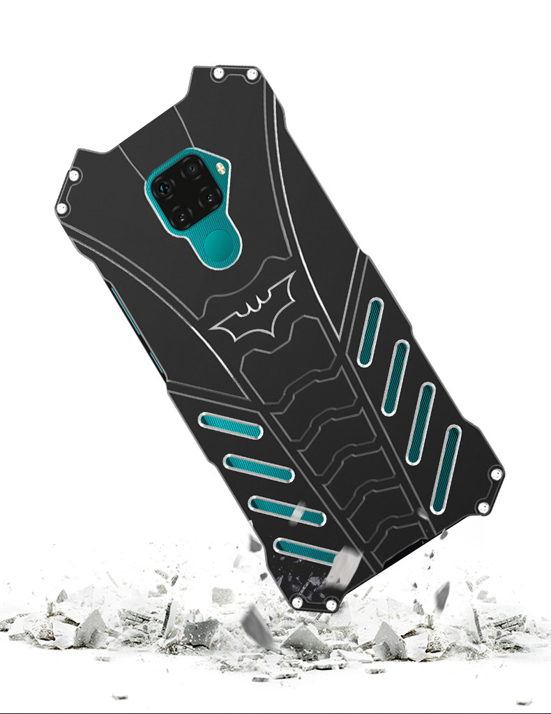 R-Just Batman Shockproof Aluminum Shell Metal Case with Custom Batarang Stent for Huawei nova 5i Pro