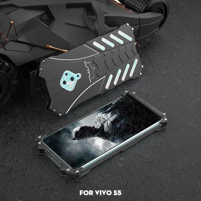 R-Just Batman Shockproof Aluminum Shell Metal Case with Custom Batarang Stent for vivo S5