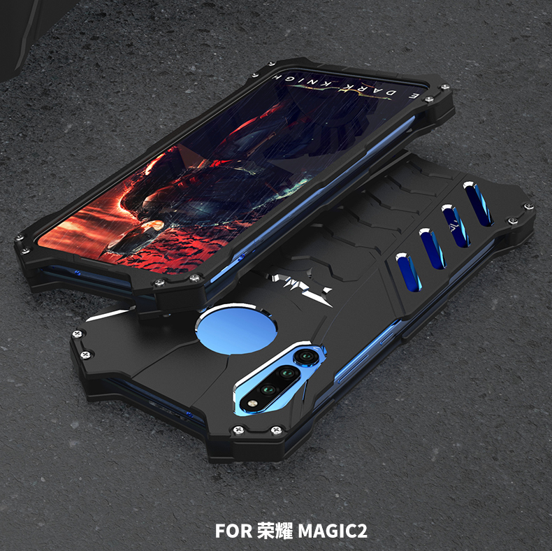 R-Just Batman Shockproof Aluminum Shell Metal Case with Custom Batarang Stent for Huawei Honor Magic 2