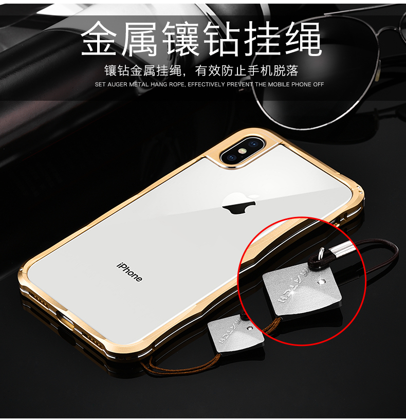 iMatch Slim Light Aluminum Metal Shockproof Bumper Case with Kickstand for Apple iPhone X