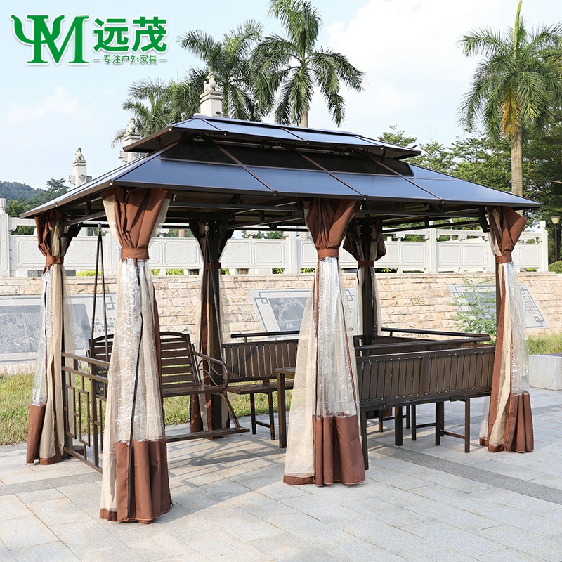Far-lush kiosk Outdoor pavilions Pavilions Outdoor pavilions Courtyard Awning anti-corrosive wood Swings Adults Four Corners Outdoor Villa Garden Rain Shed