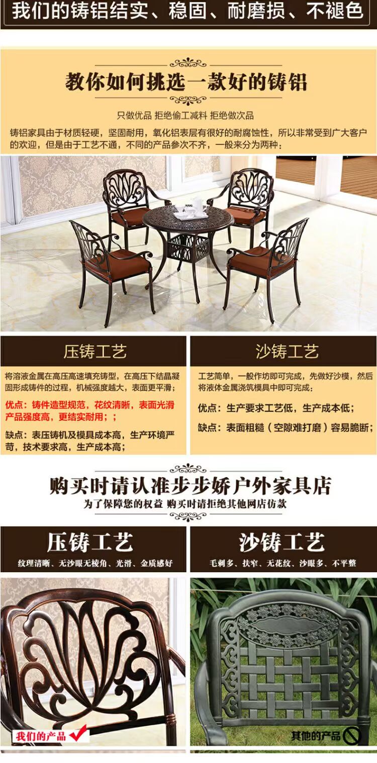 Bàn ghế nhôm đúc ngoài trời năm mảnh ngoài trời rèn sắt giải trí sân vườn nhỏ bàn cà phê bàn ​​ghế ngoài trời ban công sân vườn bàn ghế - Bàn ghế ngoài trời / sân ban ghe ngoai troi