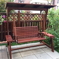 Far-lush pinewood Embalming Wood Autumn Thousands Outdoor Patio Solid Wood Rocking Chair Slug swing Outdoor Hanging Chair Double Rocking Chair