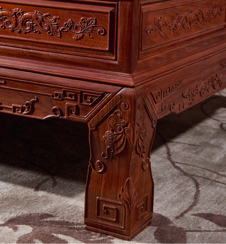 товар из китая 红木沙发刺猬紫檀木中式实木沙发花梨木全套客厅家具组合沙发椅 Jimei Red