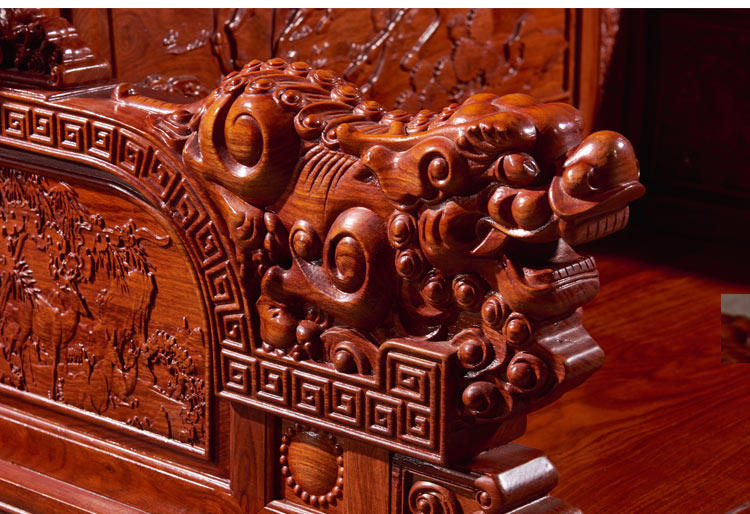 товар из китая 红木沙发刺猬紫檀木中式实木沙发花梨木全套客厅家具组合沙发椅 Jimei Red