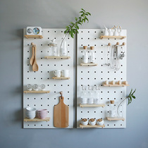 Cave board custom wood Nordic laminate storage kitchen solid wood decoration Wall Wall Wall wall partition shelf