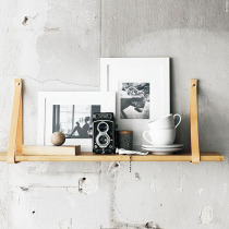 Small Wood good products new simple belt shelf plate plate one-character solid wood partition Nordic wind