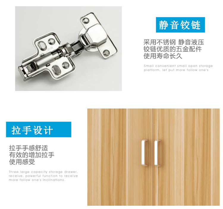 Hai tủ quần áo gỗ 2 3 nền kinh tế hiện đại nhỏ gọn lắp ráp đơn tủ gỗ hai cánh cửa tủ quần áo tủ quần áo - Buồng tủ giường