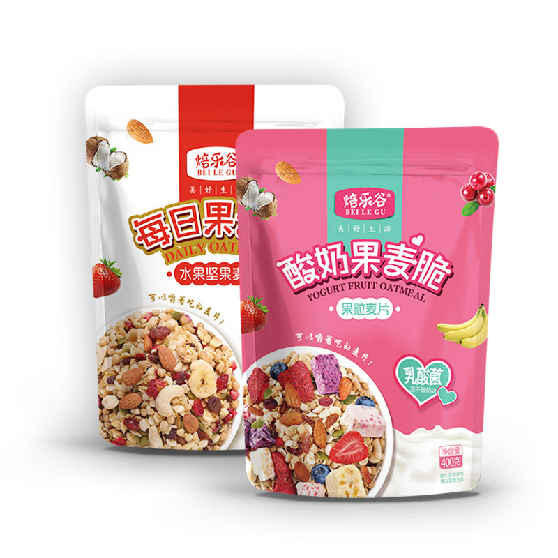 焙乐谷酸奶果麦脆烘焙燕麦片早餐高纤维即食代餐水果速食营养400g