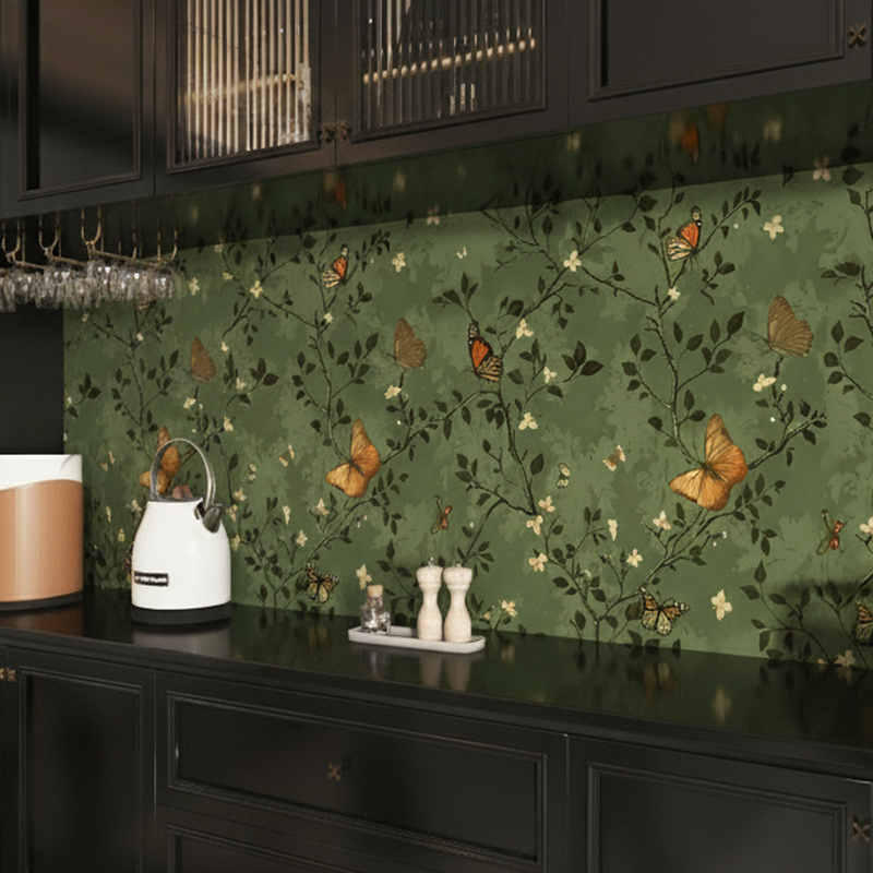 American-Style Retro Renovation Sideboard Stickers Furniture Renovation Film Butterfly Decoration Entryway Cabinet Stickers Renovation Wallpaper American-Style Retro Renovation Sideboard Stickers Furniture Renovation Film Butterfly Decoration Entryway Cabinet Stickers Renovation Wallpaper