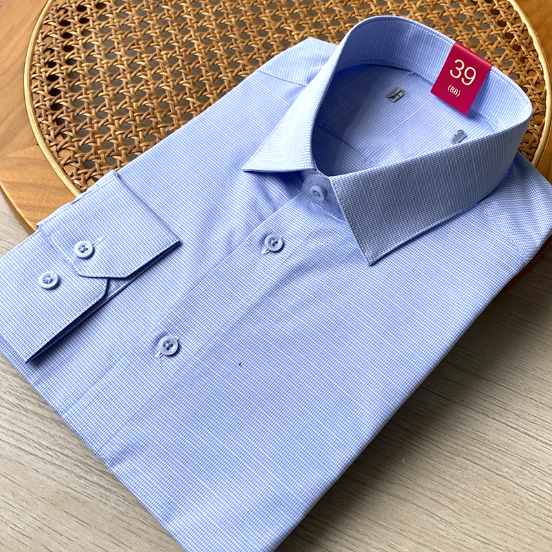 First-line shopping mall Withdrawal Cabinet Cut Mark Spring Autumn Men's Business Casual Turnover Long Sleeve Shirt Foreign Trade Shirt 15091 