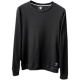 Демисезонный универсальный лонгслив для отдыха, приятная телу футболка, круглый воротник