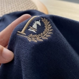 Брендовый демисезонный мужской лонгслив, изысканная толстовка, круглый воротник, с вышивкой