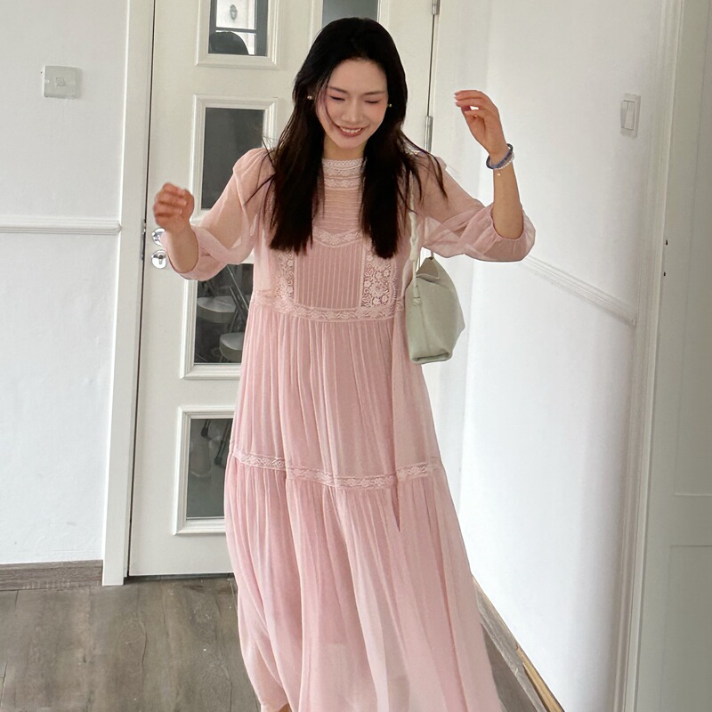 Dajessie Dream Elf Mulberry Silk Lace Heavy Embroidery Muse Gentle Style Dress 3.29 Dajessie Dream Elf Mulberry Silk Lace Heavy Embroidery Muse Gentle Style Dress 3.29