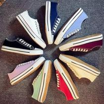 Fresh trendy shoes half-Care College Blue handsome art trend canvas shoes spring and autumn dark green street children