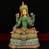 Nepal's top master craftsmen and painters hand-made red copper and real gold painted green Tara collection for decoration