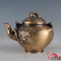 Pure copper brass plum pot ornaments Hulk Kettle Teapot ornaments home accessories gifts pure copper crafts ornaments