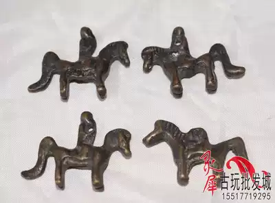 Antique collection Bronze immediately sealed Hou Bronze Red copper Bronze Lucky pendant Small hanging jewelry ornaments