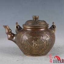 Pure copper pot Jiang Taigong fishing pot brass pot pot pot copper ornaments crafts copper brass brass